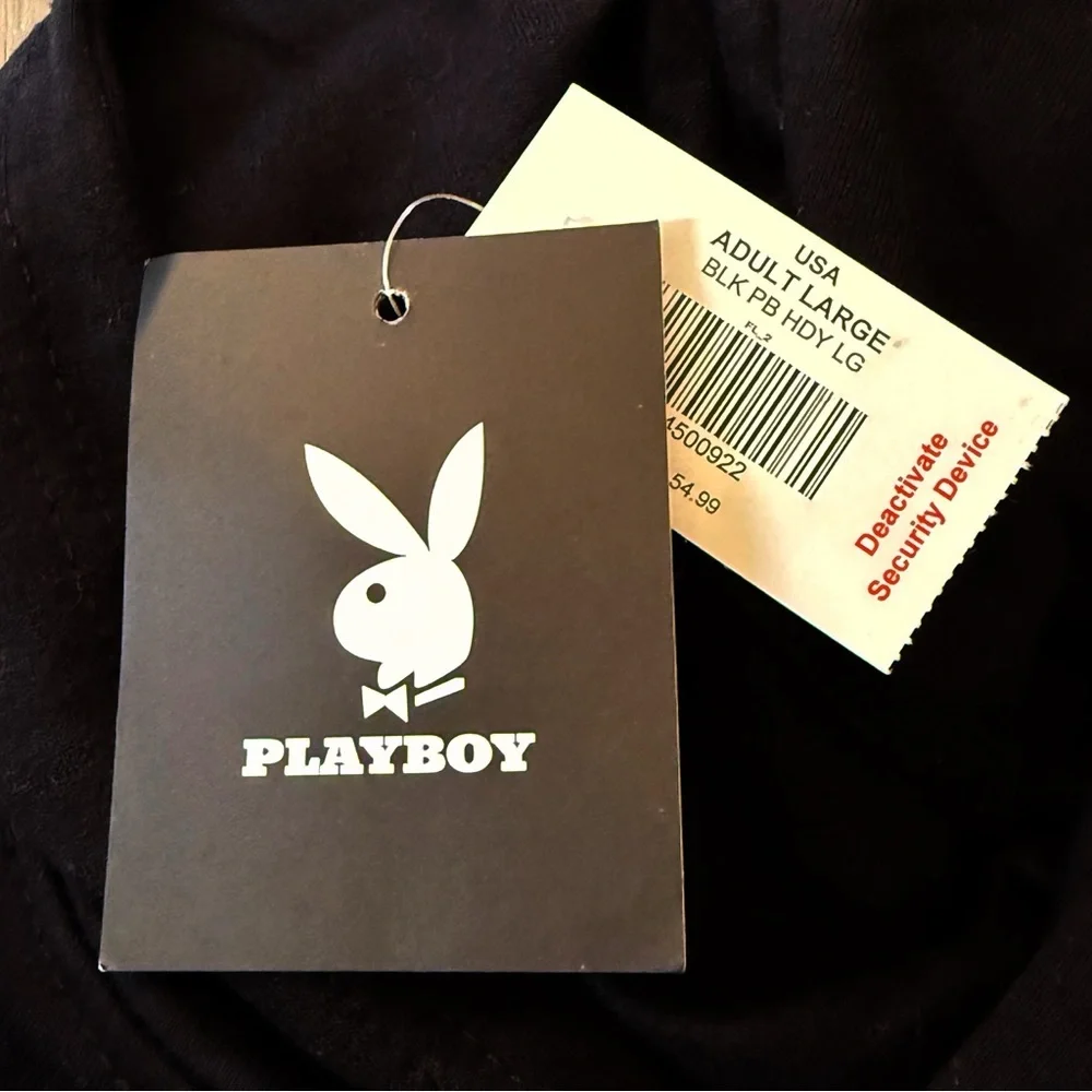 PLAYBOY Black Hoodie with Silver Accents - Picture 6 of 10